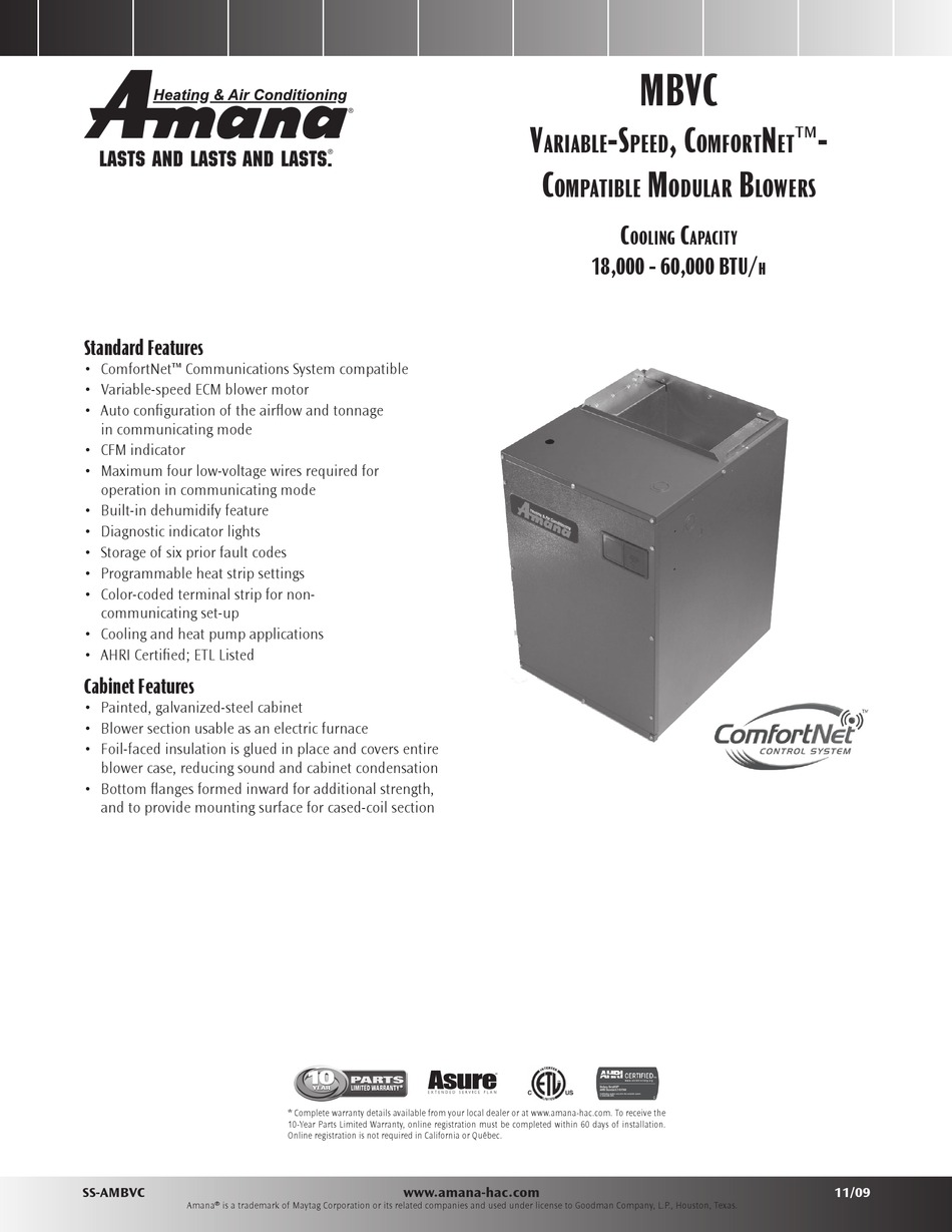 AMANA MBVC SERIES WIRING DIAGRAM Pdf Download | ManualsLib