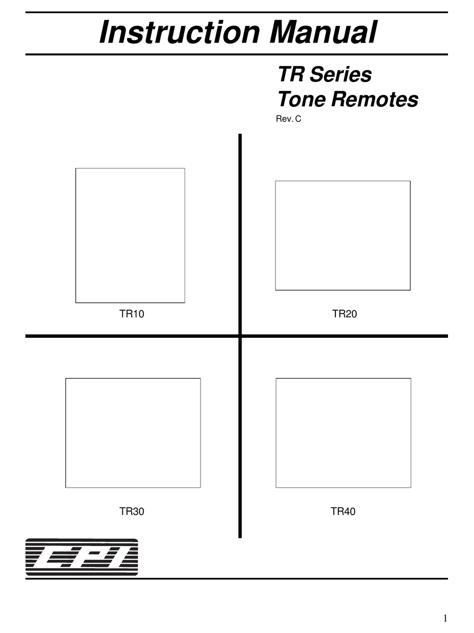 CPI TR SERIES INSTRUCTION MANUAL Pdf Download | ManualsLib