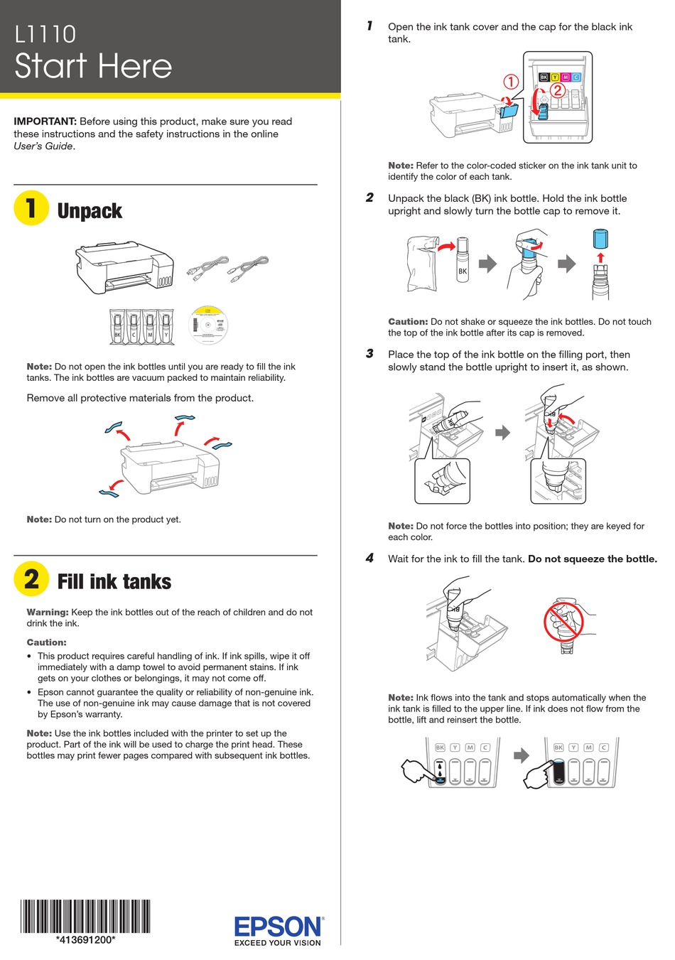 EPSON L SERIES START HERE Pdf Download | ManuaLib