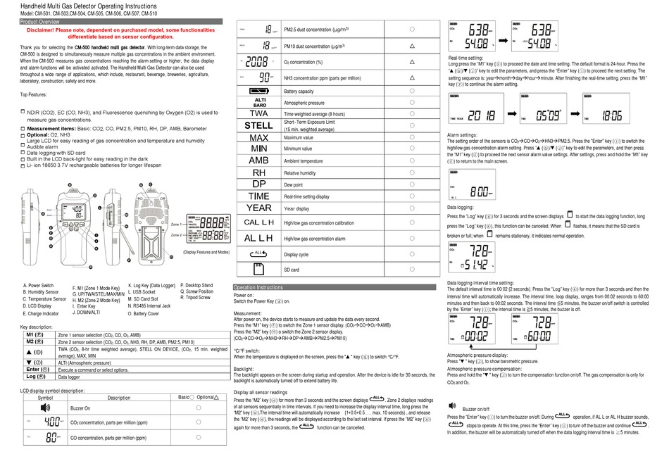 CO2METER CM500 SERIES OPERATING INSTRUCTIONS Pdf Download ManualsLib