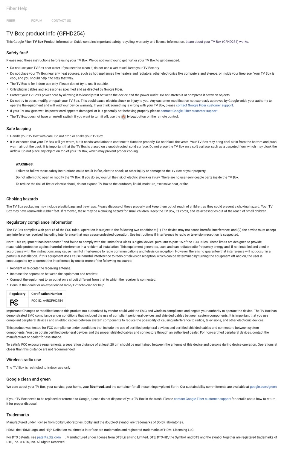 GOOGLE FIBER GFHD254 QUICK MANUAL Pdf Download ManualsLib