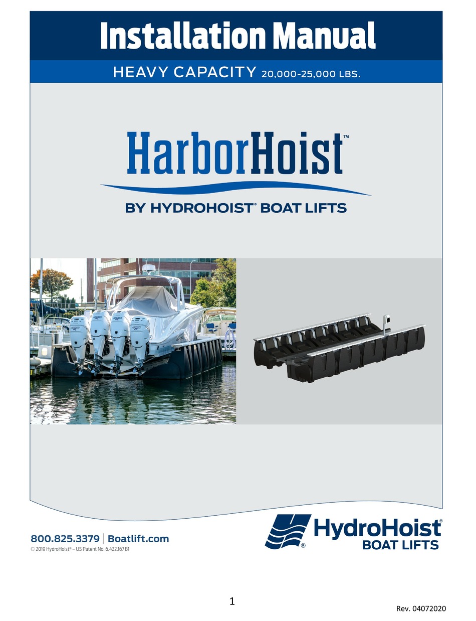 HYDROHOIST HARBORHOIST HH20,000 VHULL VFRAME INSTALLATION MANUAL Pdf