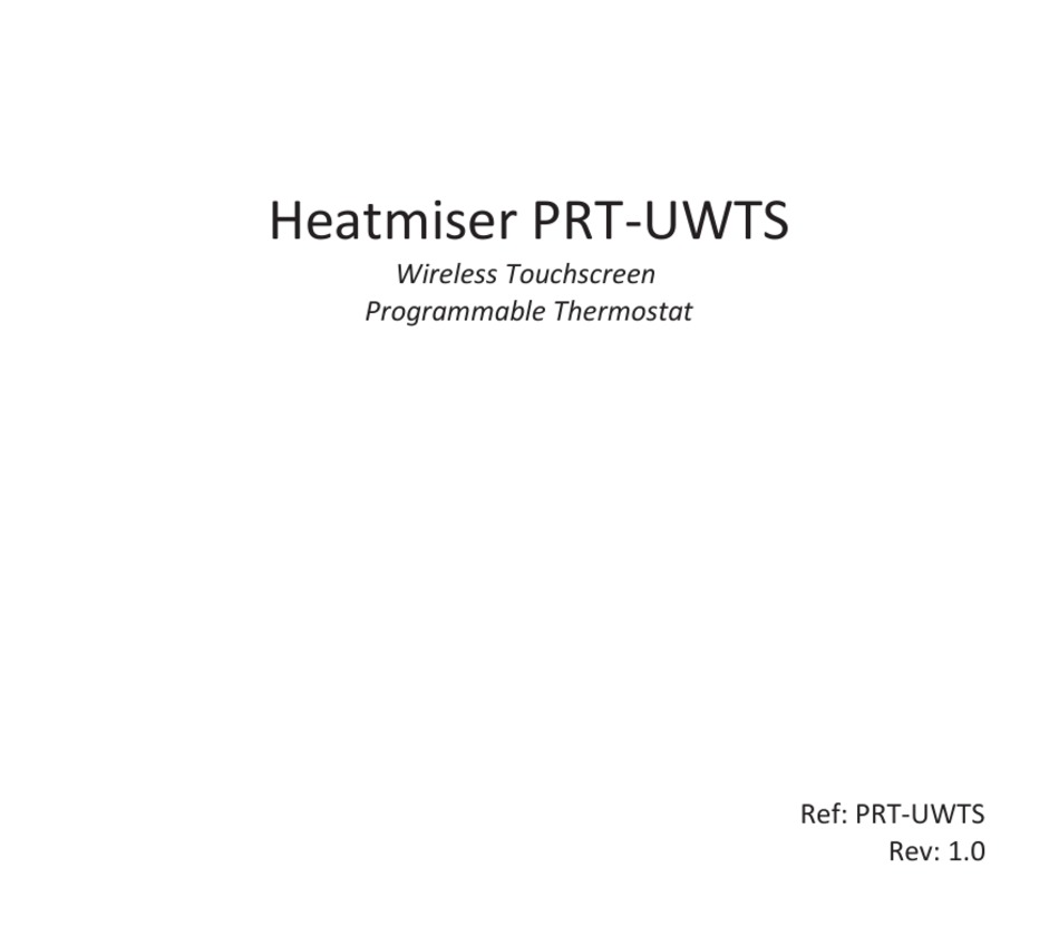 HEATMISER PRTUWTS MANUAL Pdf Download ManualsLib
