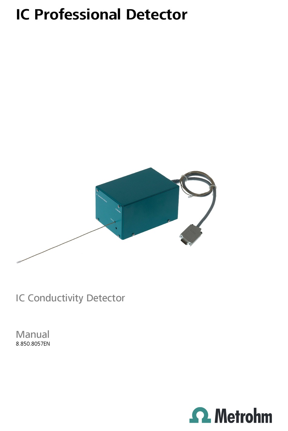 METROHM IC CONDUCTIVITY DETECTOR MANUAL Pdf Download ManualsLib