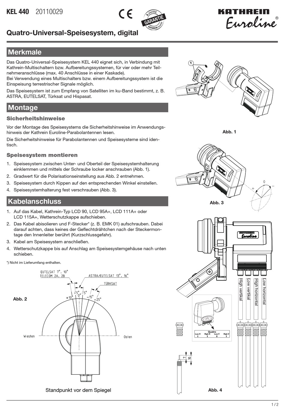 KATHREIN EUROLINE KEL 440 MANUAL Pdf Download | ManualsLib