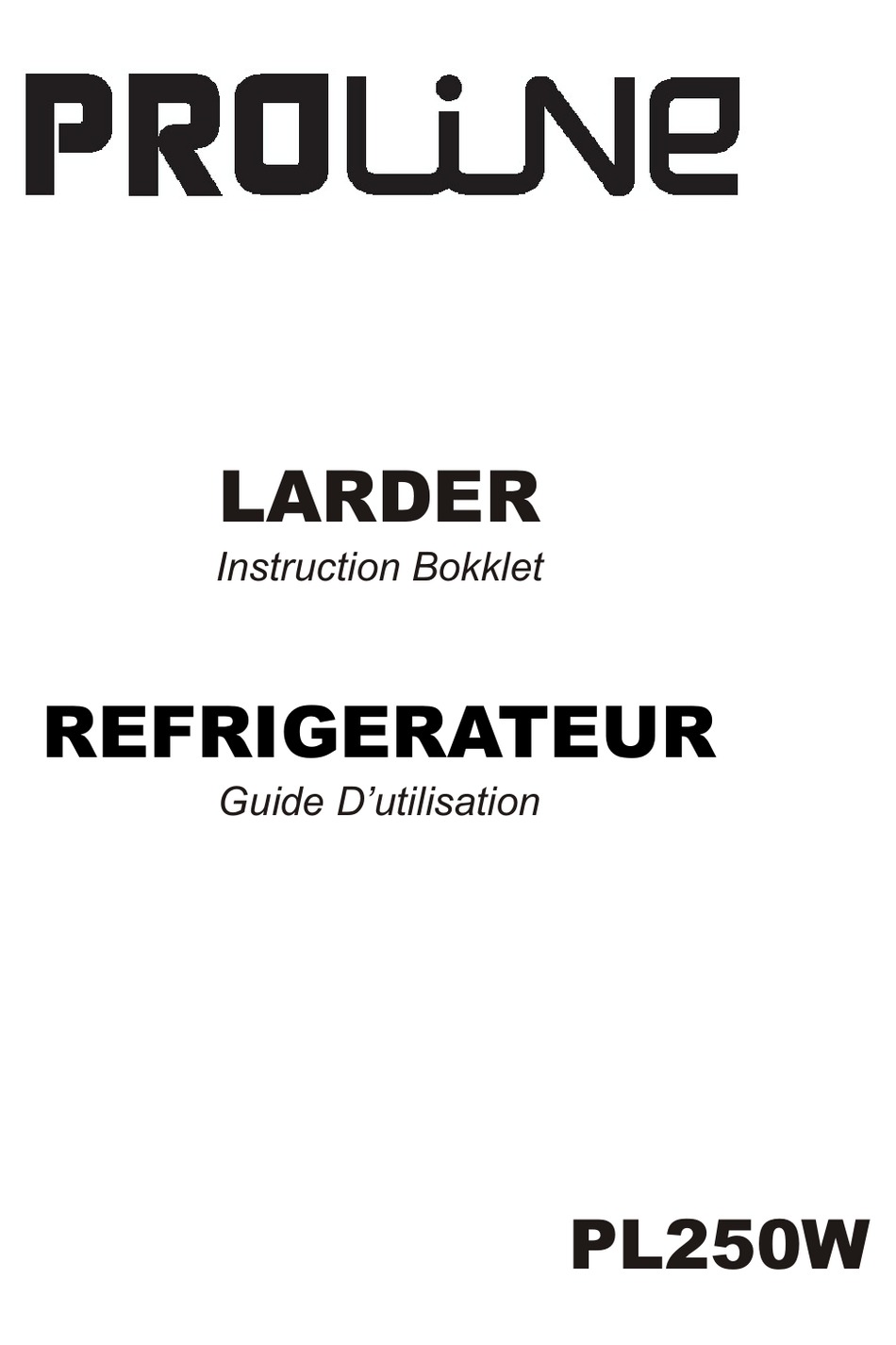 PROLINE PL250W INSTRUCTION BOOKLET Pdf Download ManualsLib