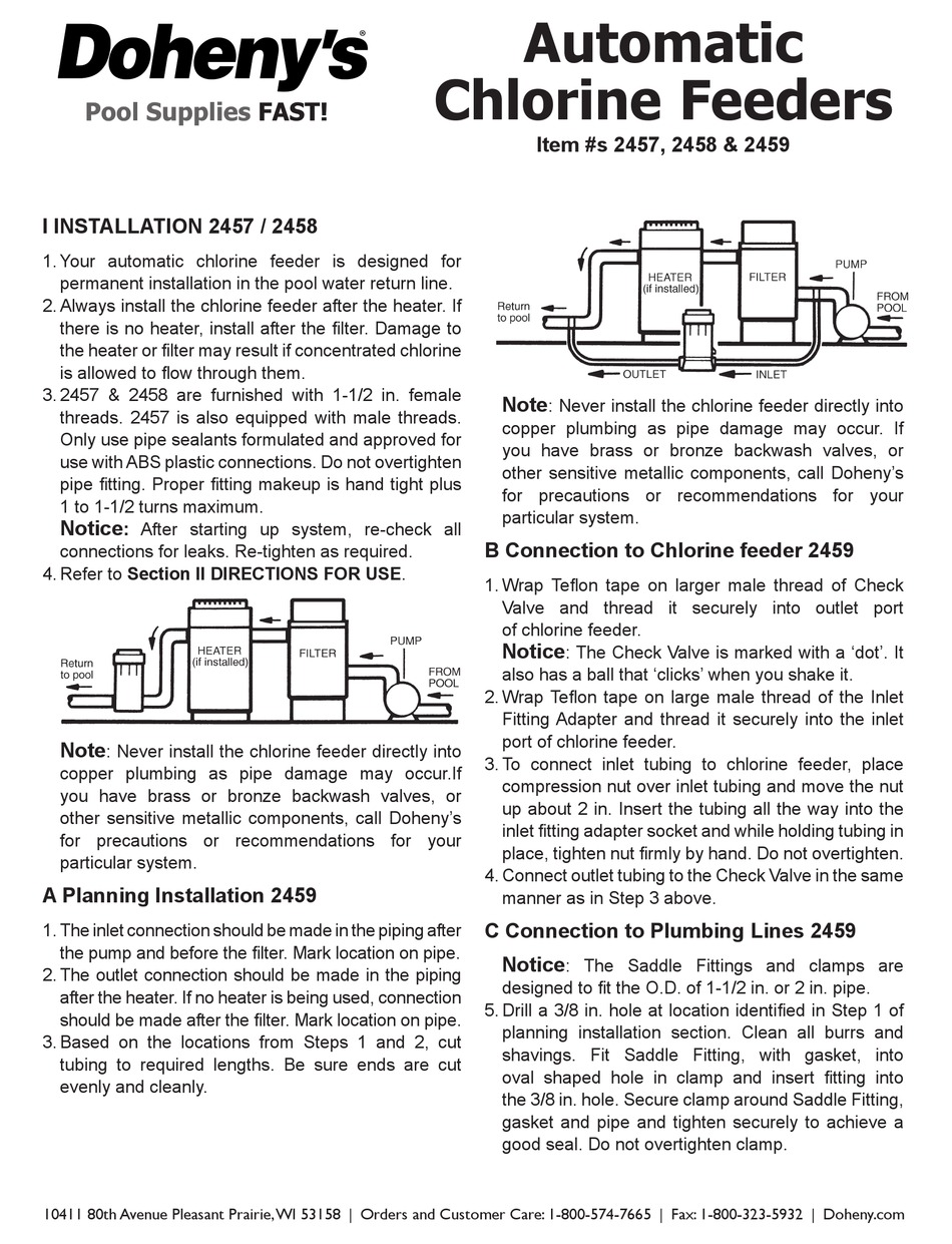 DOHENY'S 2457 SERIES INSTALLATION Pdf Download ManualsLib