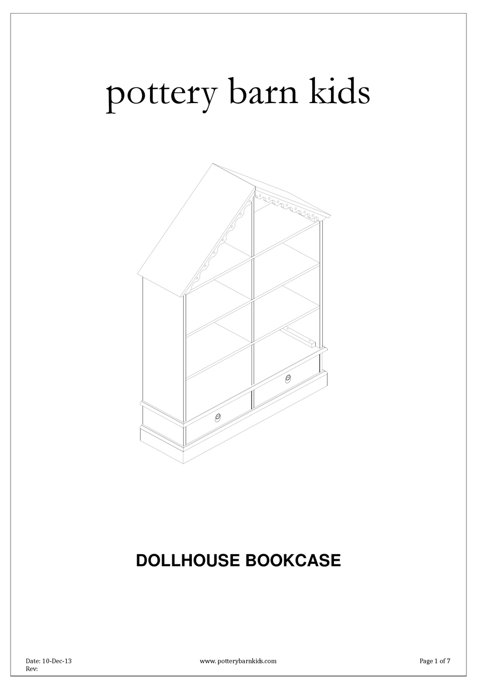 POTTERY BARN KIDS DOLLHOUSE INSTRUCTIONS MANUAL Pdf Download ManualsLib