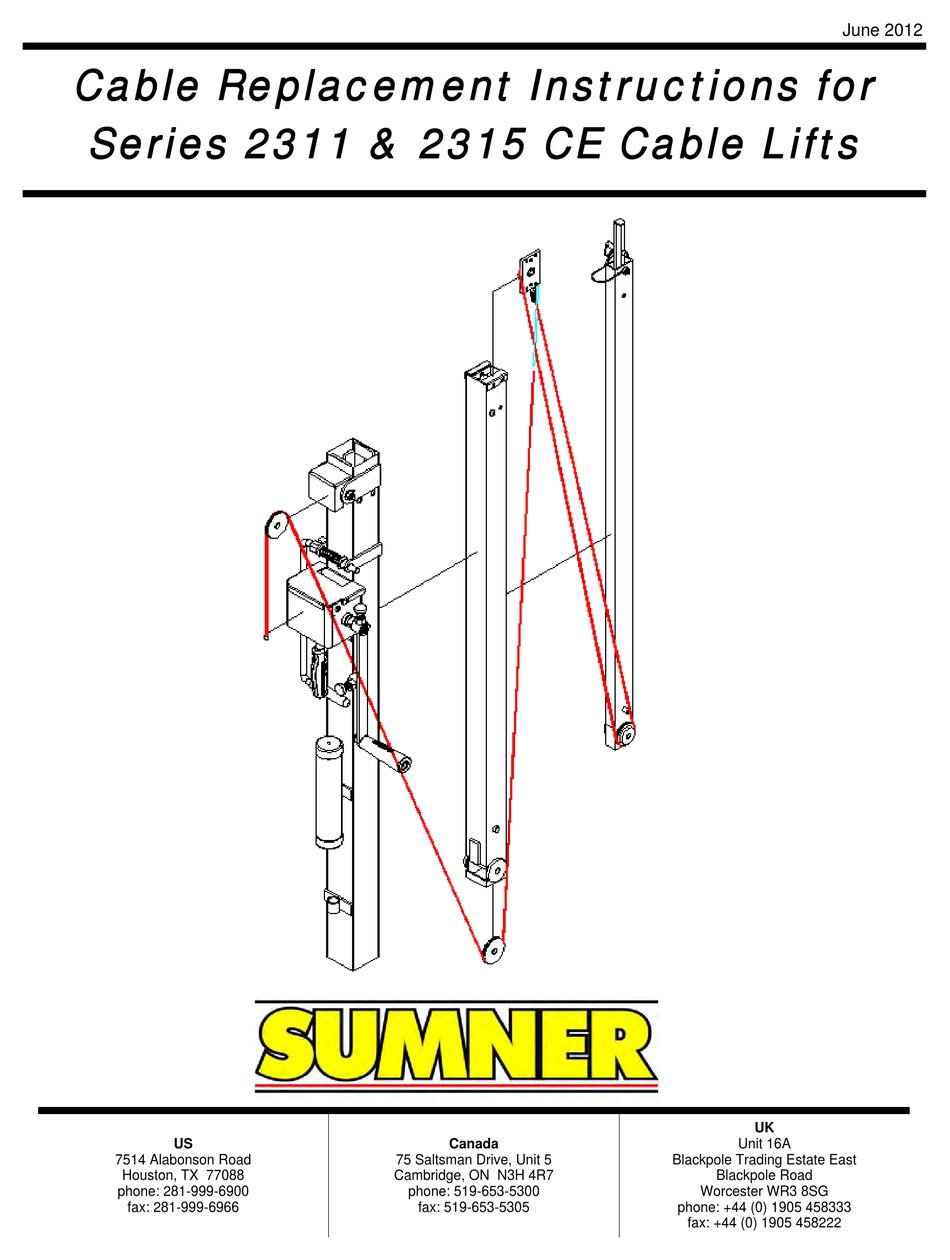 SUMNER 2311 SERIES REPLACEMENT INSTRUCTIONS MANUAL Pdf Download