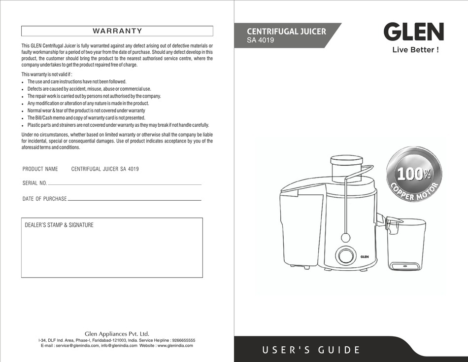 GLEN SA 4019 USER MANUAL Pdf Download ManualsLib