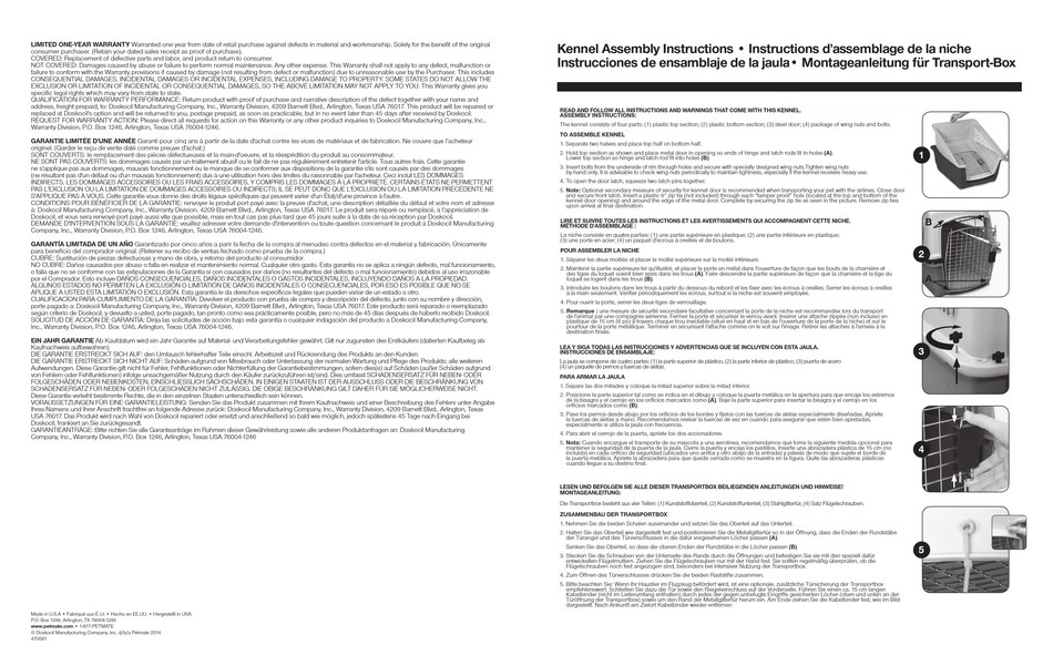 PETMATE 21232 ASSEMBLY INSTRUCTIONS Pdf Download ManualsLib