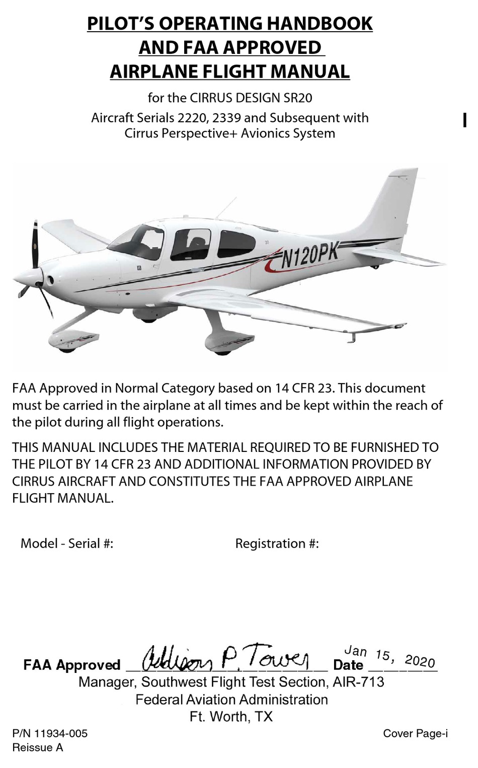 CIRRUS DESIGN SR20 PILOT OPERATING HANDBOOK Pdf Download ManualsLib