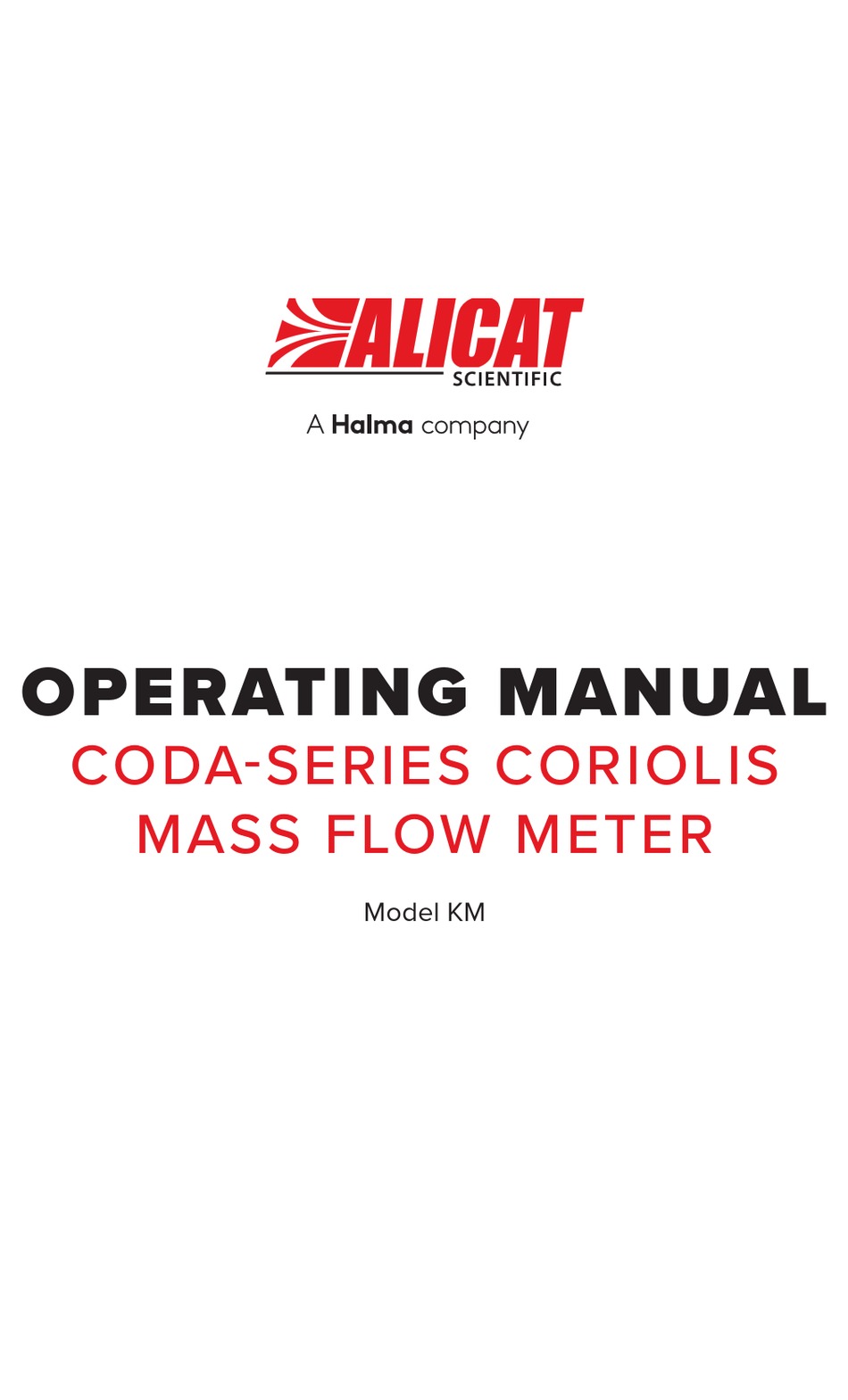 HALMA ALICAT SCIENTIFIC CORIOLIS CODA SERIES OPERATING MANUAL Pdf ...