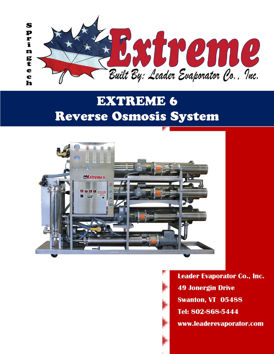 LEADER EVAPORATOR SPRINGTECH EXTREME 6 MANUAL Pdf Download ManualsLib
