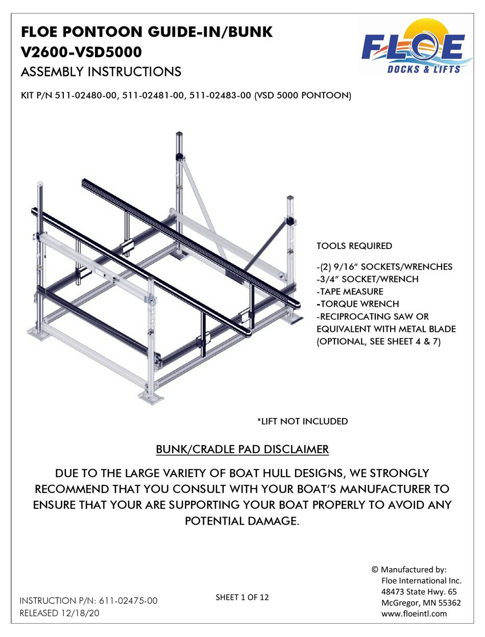 FLOE V2600VSD5000 ASSEMBLY INSTRUCTIONS MANUAL Pdf Download ManualsLib