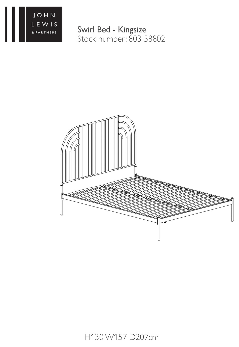 JOHN LEWIS SWIRL BED KINGSIZE 803 58802 INSTRUCTIONS MANUAL Pdf