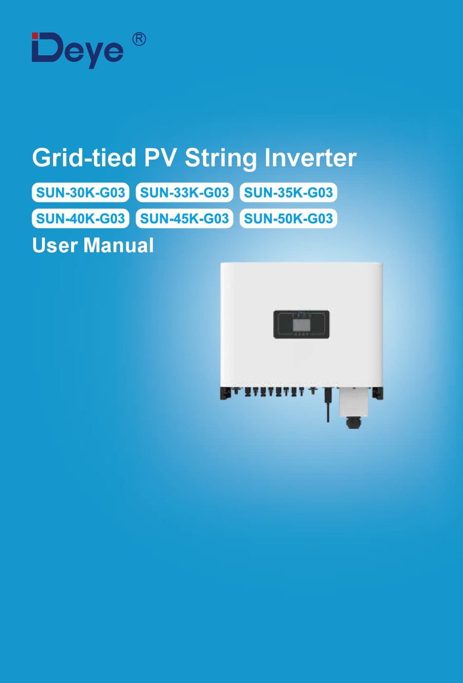 DEYE SUN30KG03 USER MANUAL Pdf Download ManualsLib