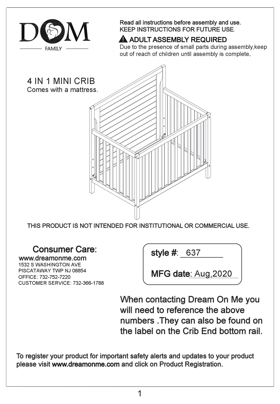 dom mini crib
