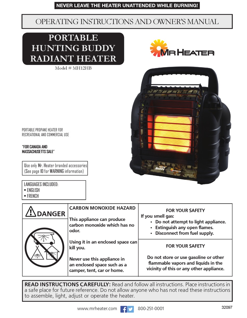 MRHEATER MH12HB OPERATING INSTRUCTIONS AND OWNER