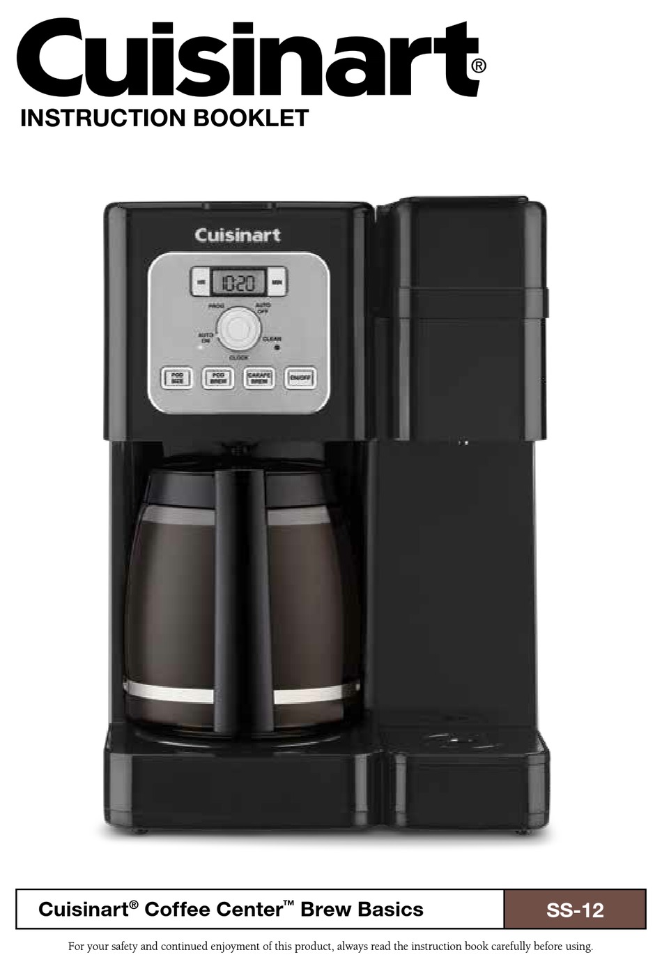 Cuisinart Coffee Center Ss 12 Instruction Booklet Pdf Download Manualslib