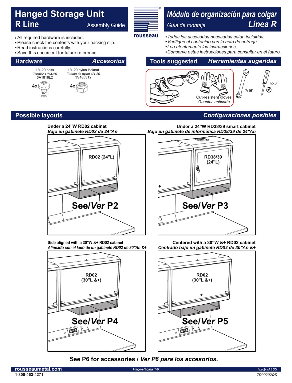 ROUSSEAU R2QJA16S ASSEMBLY MANUAL Pdf Download ManualsLib