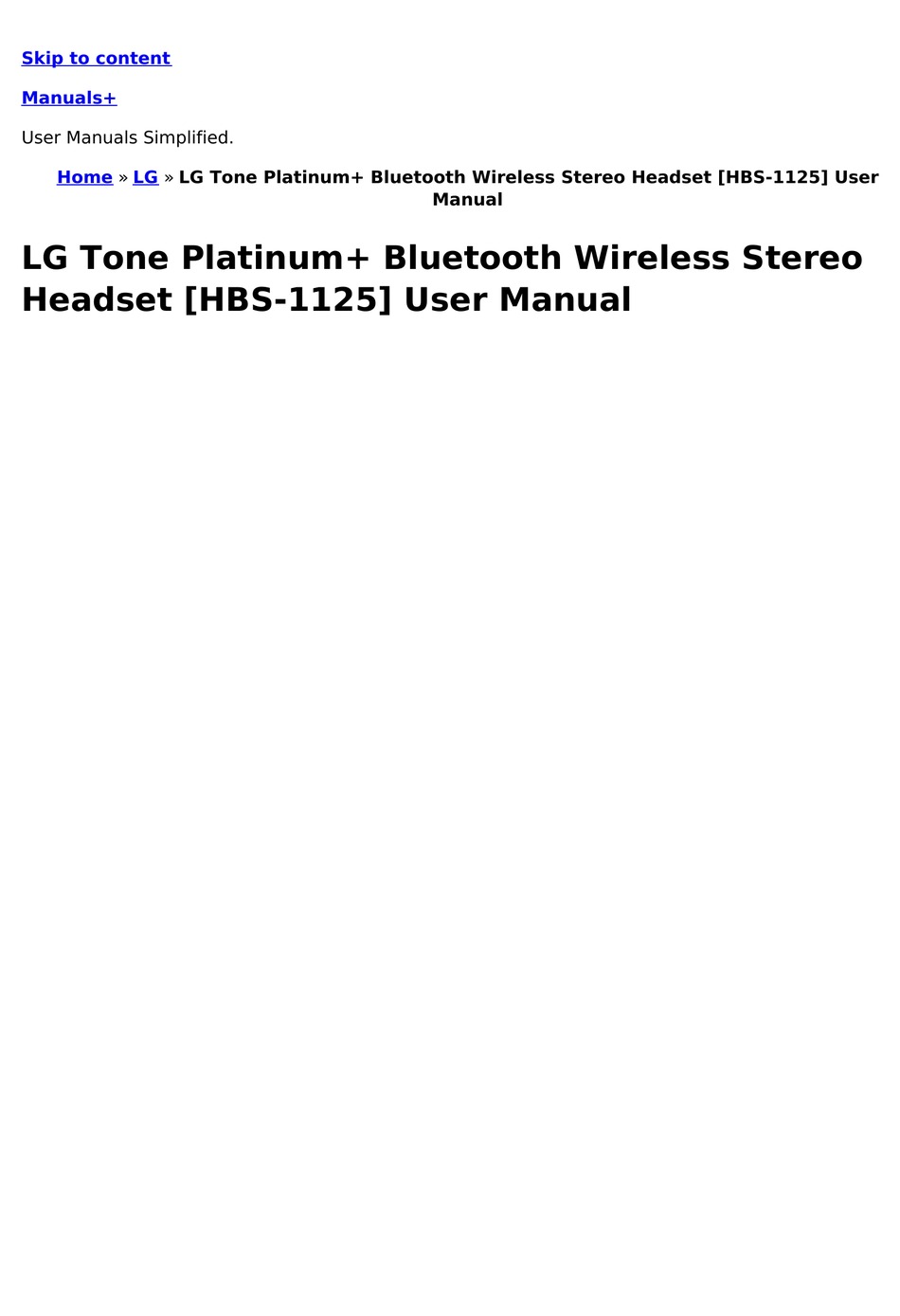 Lg Tone Platinum User Manual Pdf Download Manualslib