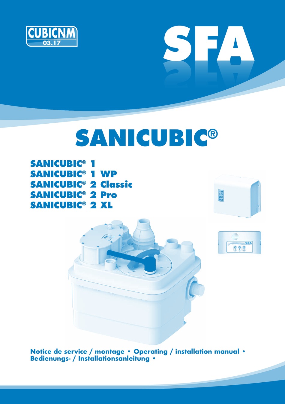 SFA SANICUBIC 1 OPERATING AND INSTALLATION MANUAL Pdf Download | ManualsLib