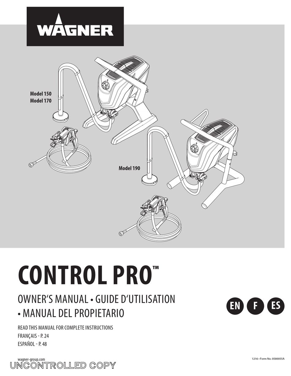 WAGNER CONTROL PRO 150 Owner's Manual 