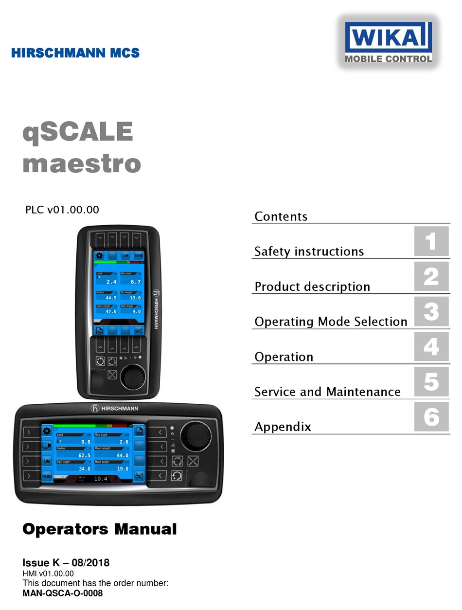 WIKA HIRSCHMANN MCS QSCALE MAESTRO OPERATOR'S MANUAL Pdf Download ManualsLib