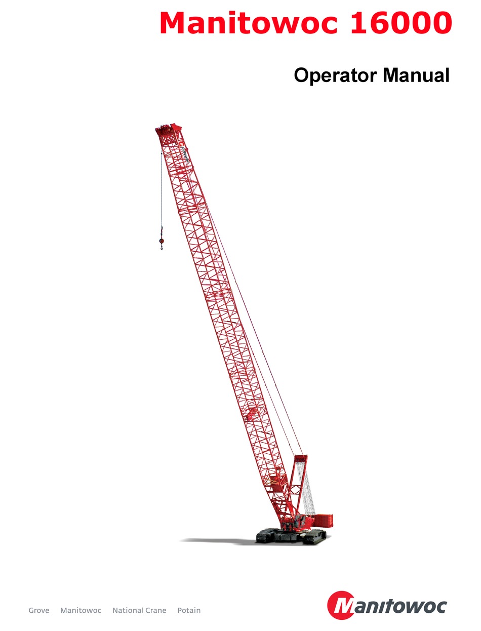 MANITOWOC 16000 OPERATOR'S MANUAL Pdf Download ManualsLib