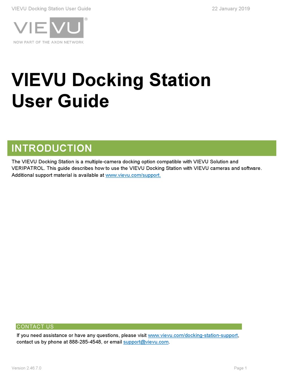 AXON VIEVU DOCKING STATION USER MANUAL Pdf Download ManualsLib