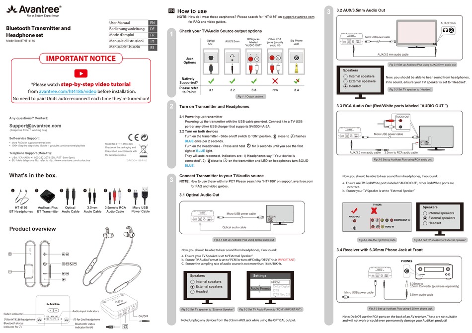 AVANTREE BTHT-4186 USER MANUAL Pdf Download | ManualsLib
