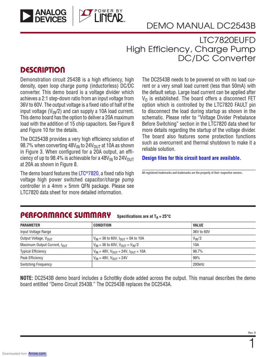LINEAR ANALOG DEVICES DC2543B DEMO MANUAL Pdf Download ManualsLib