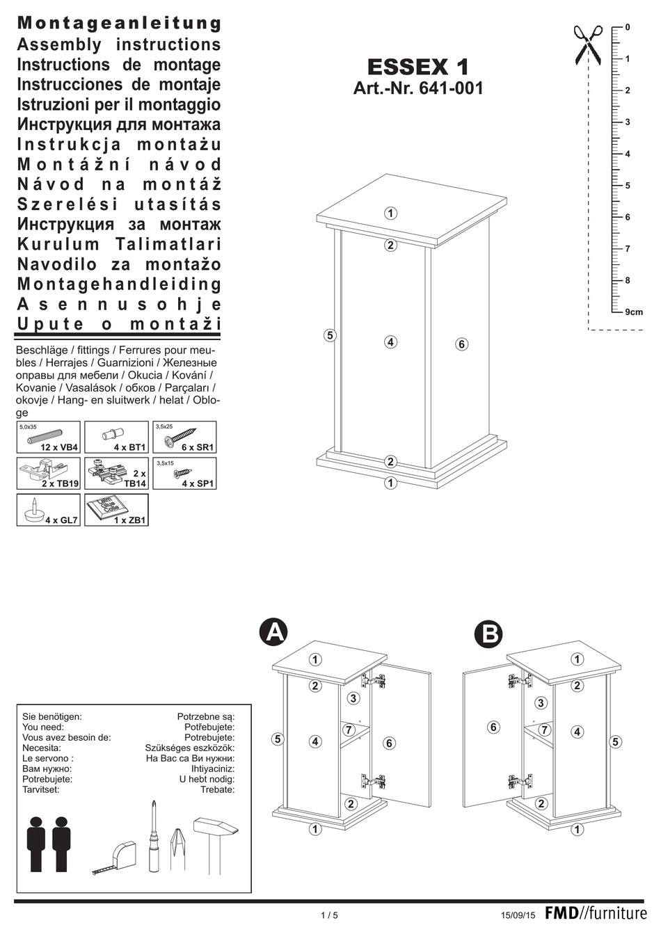 FMD FURNITURE ESSEX 1 641001 ASSEMBLY INSTRUCTIONS Pdf Download ManualsLib
