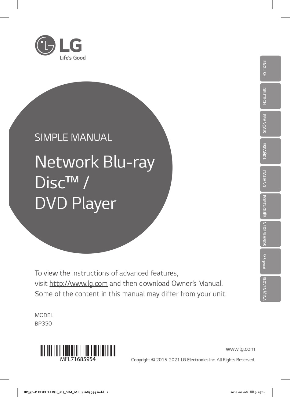 LG NETWORK BLU-RAY DISC SIMPLE MANUAL Pdf Download | ManualsLib