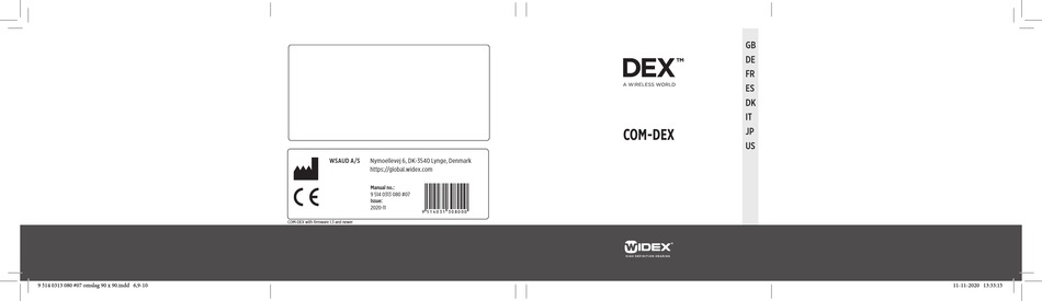 WIDEX COM-DEX MANUAL Pdf Download | ManualsLib