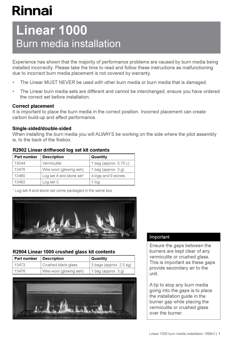 RINNAI LINEAR 1000 INSTALLATION INSTRUCTIONS MANUAL Pdf Download