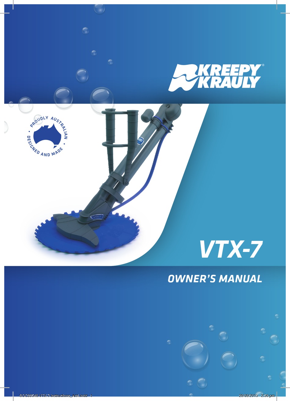KREEPY KRAULY VTX7 OWNER'S MANUAL Pdf Download ManualsLib