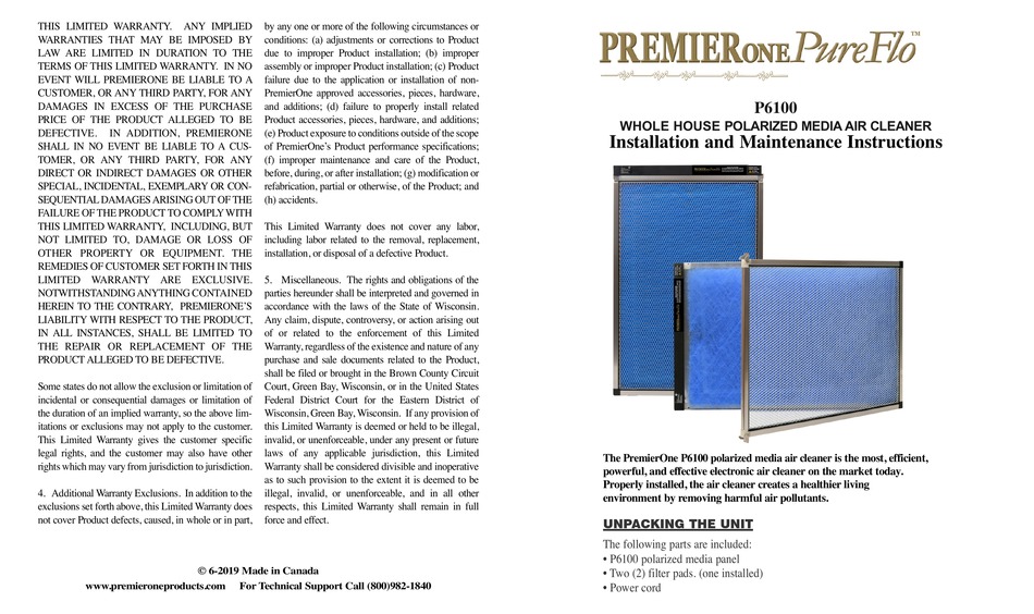 premier one pure flo p6100