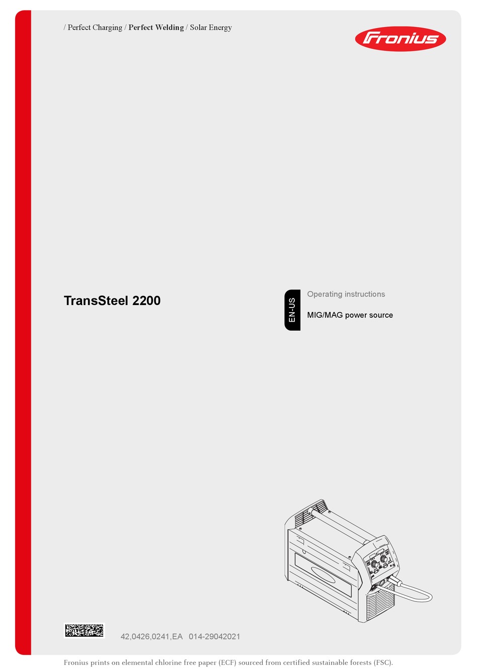 FRONIUS TRANSSTEEL 2200 OPERATING INSTRUCTIONS MANUAL Pdf Download