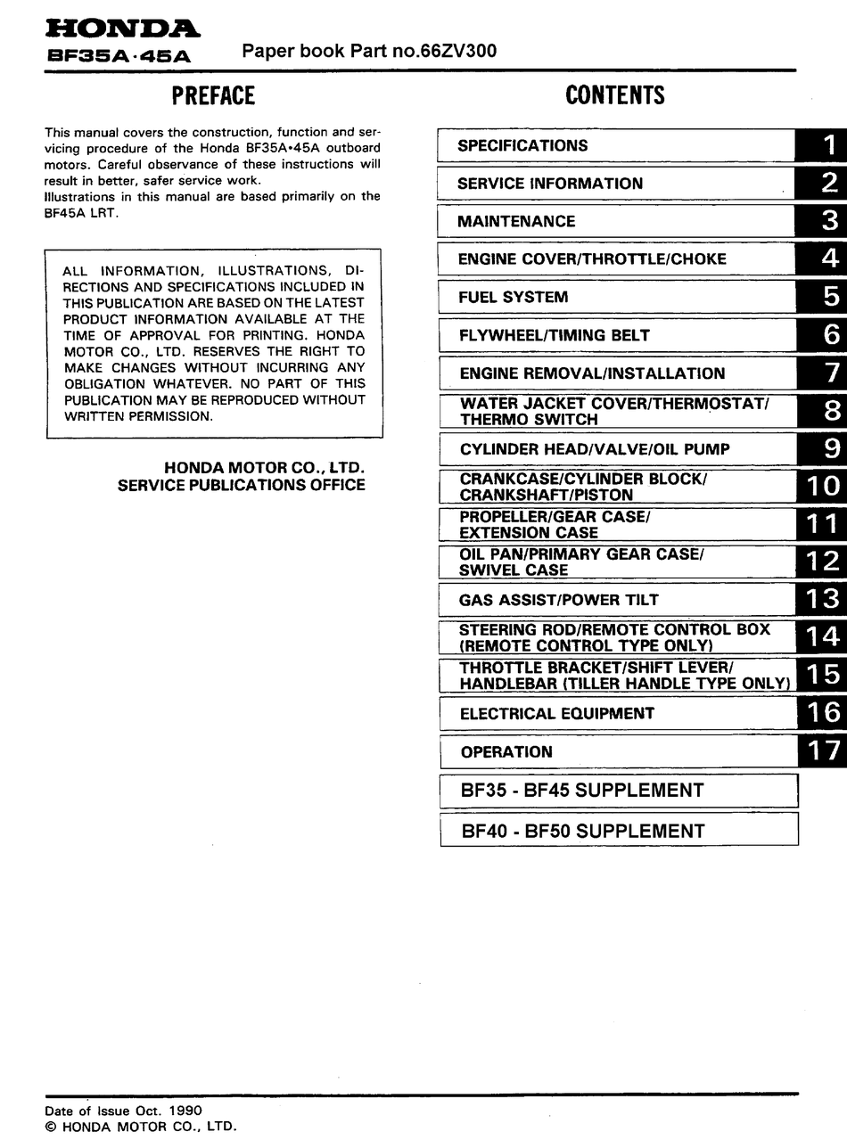 HONDA BF35A SERVICE MANUAL Pdf Download | ManualsLib