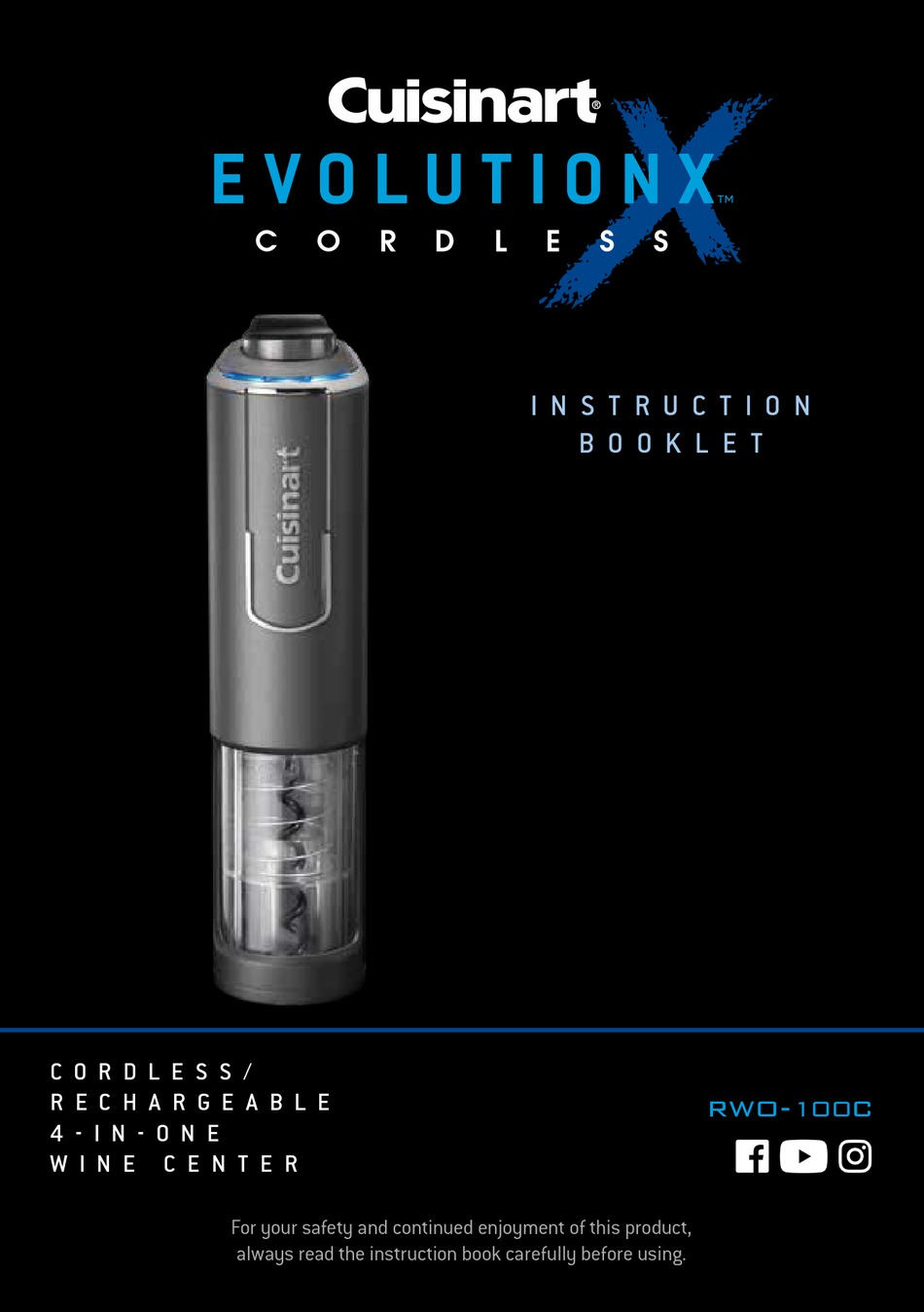 CUISINART EVOLUTIONX CORDLESS RWO100C INSTRUCTION BOOKLET Pdf Download ManualsLib
