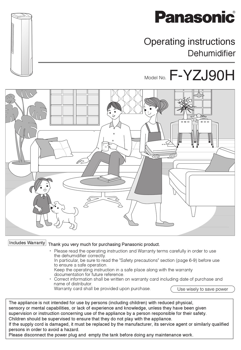 PANASONIC F-YZJ90H OPERATING INSTRUCTIONS MANUAL Pdf Download | ManualsLib