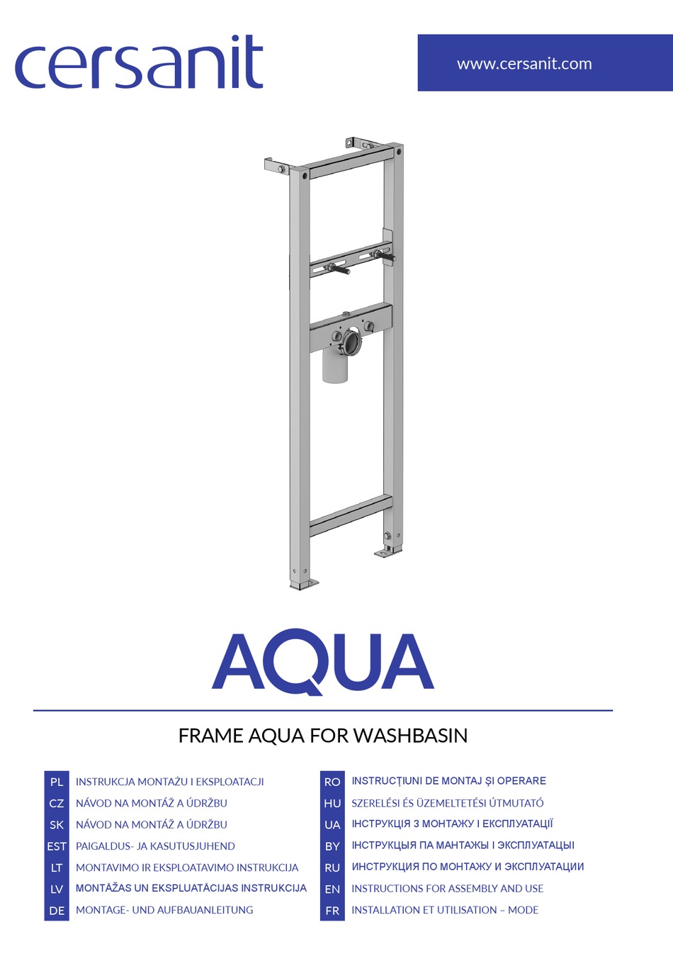 CERSANIT AQUA INSTRUCTIONS FOR ASSEMBLY AND USE Pdf Download | ManualsLib