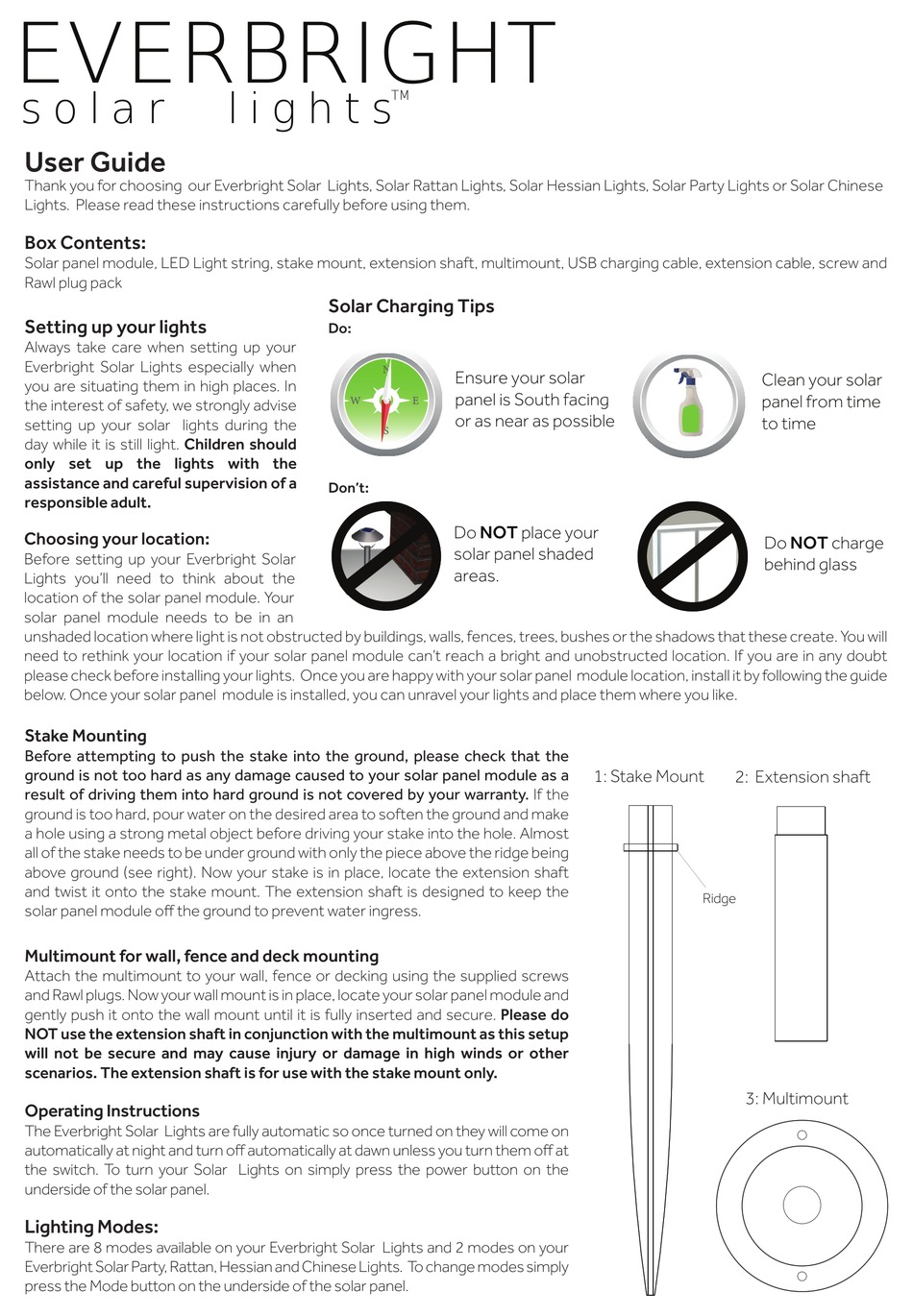 SOLAR CENTRE EVERBRIGHT SOLAR LIGHTS USER MANUAL Pdf Download ManualsLib