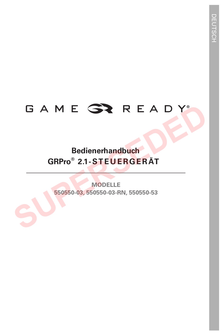 GAME READY GRPRO 2.1 CONTROL UNIT USER MANUAL Pdf Download ManualsLib