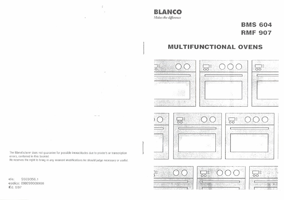 BLANCO BMS 604 MANUAL Pdf Download ManualsLib
