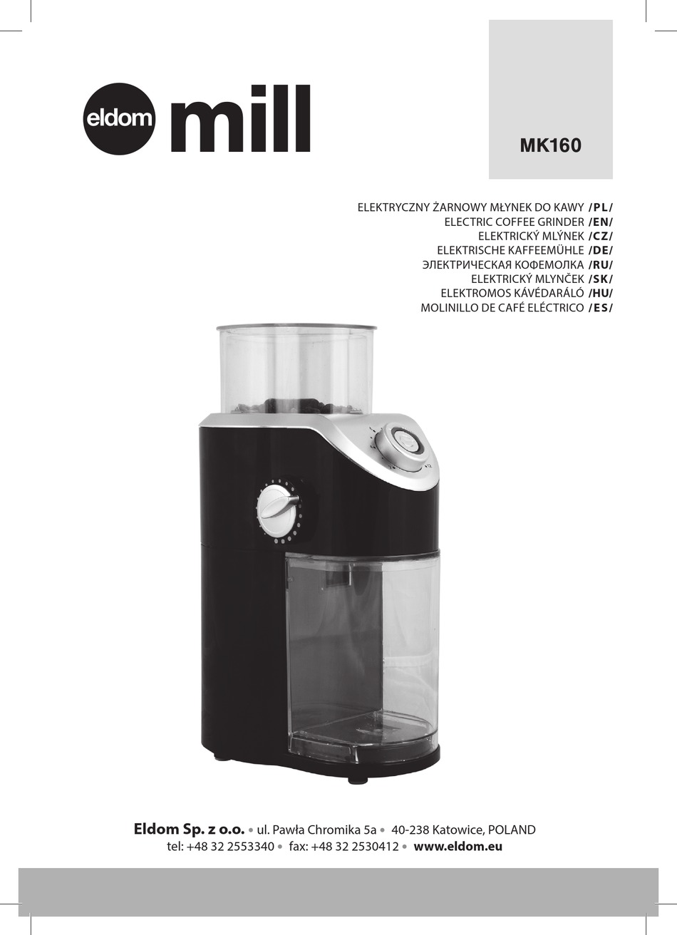 ELDOM MILL MK160 INSTRUCTION MANUAL Pdf Download ManualsLib