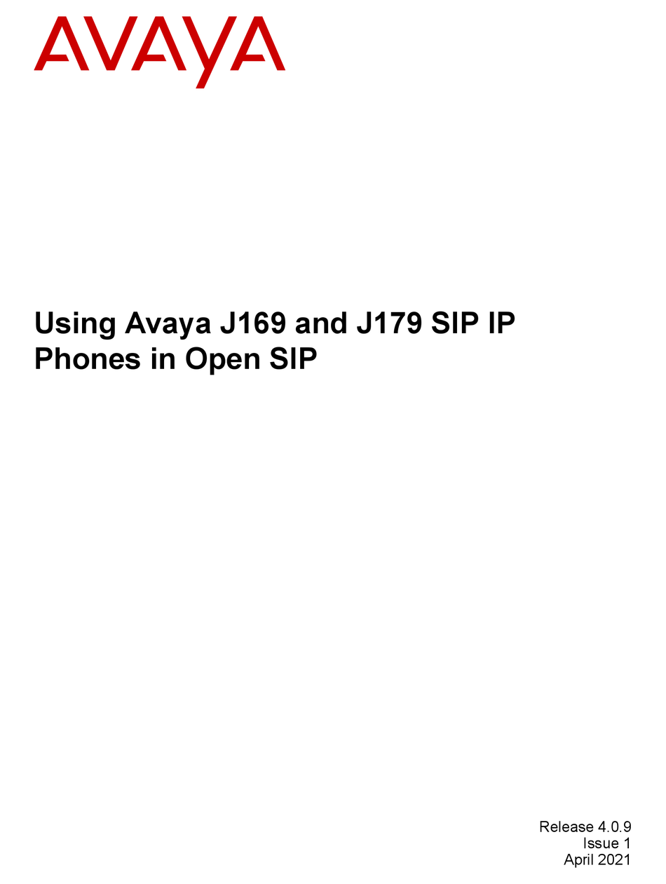AVAYA J169 MANUAL Pdf Download | ManualsLib