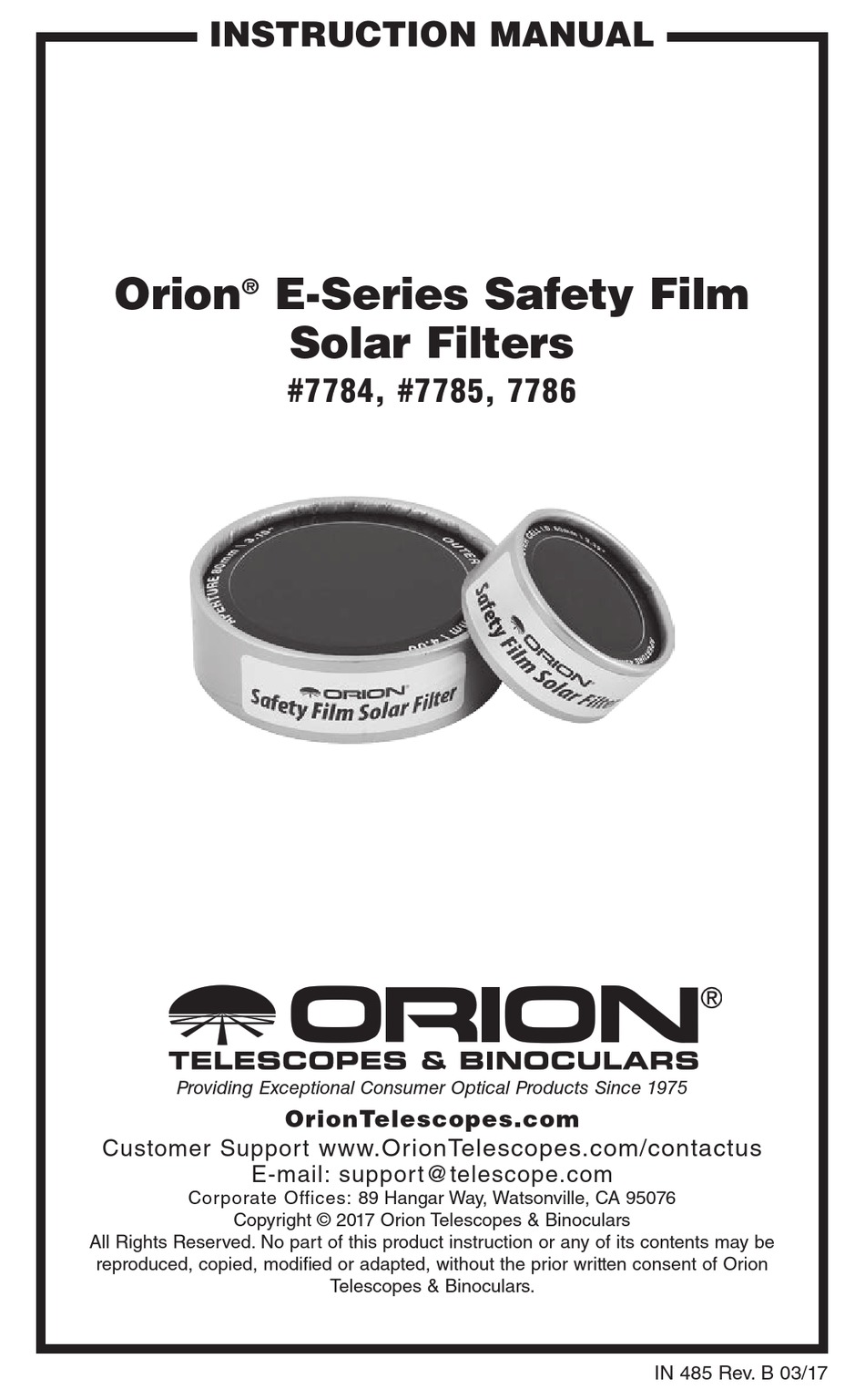 ORION TELESCOPES BINOCULARS E SERIES INSTRUCTION MANUAL Pdf Download 